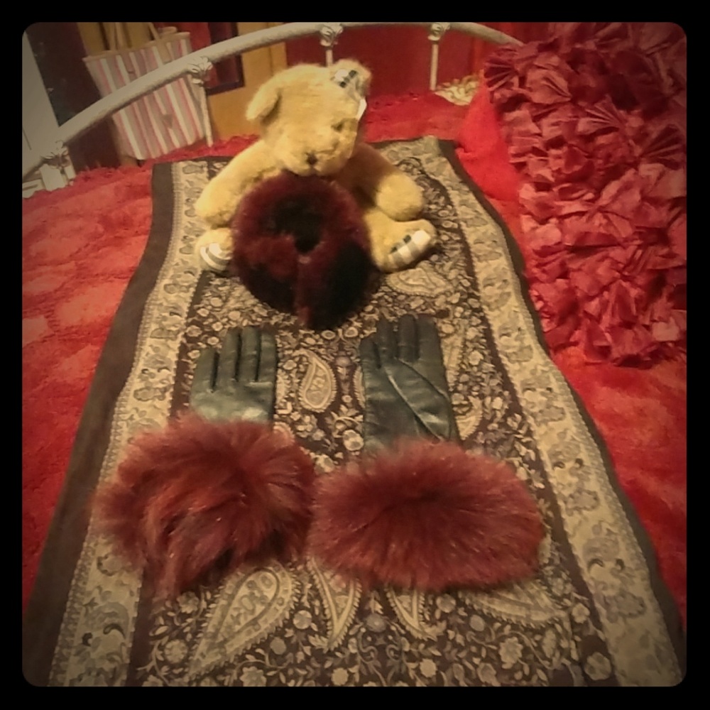 Leather gloves and ear muffs